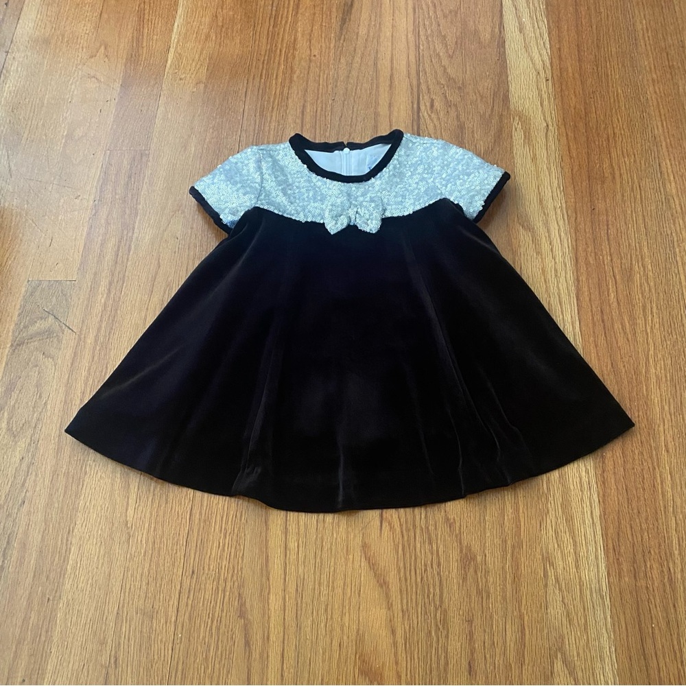 Florence Eiseman Elegant Black and Silver Baby Dress